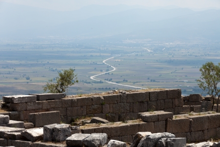 Ruins in ancient city of Pergamon, Turkey の写真素材