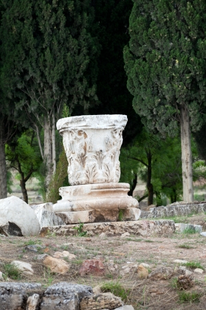 ruins of the ancient city of Hierapolisの写真素材