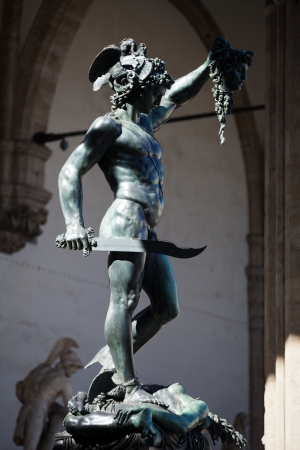 Florence - Piazza della Signoria, Perseus with the Head of Medusaのeditorial素材