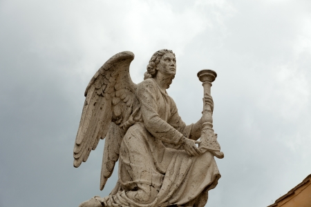 Rome - the angel on the faÃ§ade of the church of San Roccoの写真素材