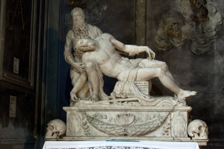 Basilica of Santissima Annunziata in Florence. PietÃ  by Baccio Bandinelli