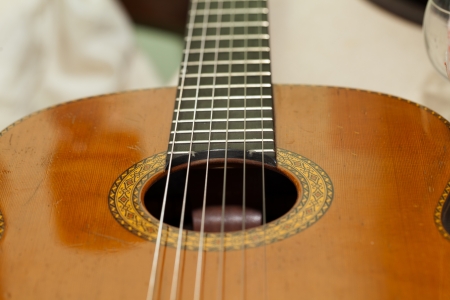 close up of acoustic guitarの写真素材
