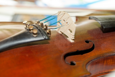 Close-up picture of the old  violin with score の写真素材