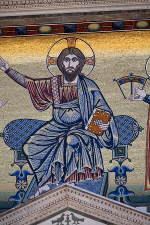 Florence - mosaics on the facade of the church of San Miniatoのeditorial素材