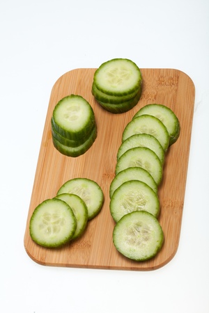The green cucumber isolated on white background の写真素材