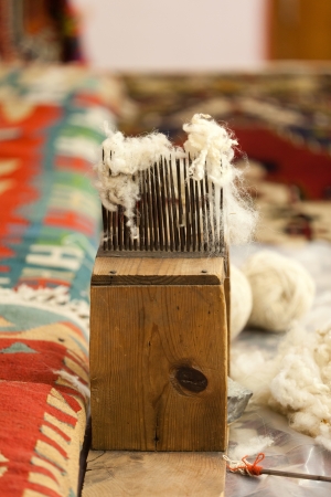 manual production of carpets の写真素材