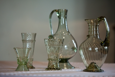 sophisticated , old glasses on wineの写真素材