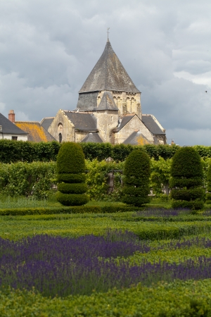 Gardens and Chateau de Villandry  in  Loire Valley in France のeditorial素材