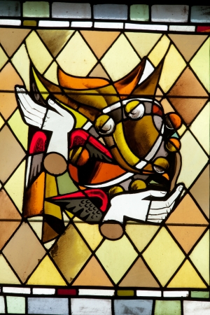 Stained glass window in Cloitre de La Psalette - Cathedral of  Saint Gatien in Toursのeditorial素材