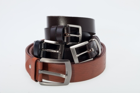 Men black belt isolated on white.の写真素材