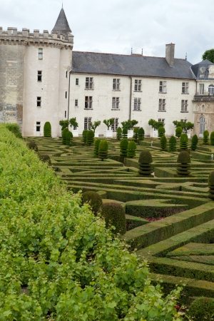 Gardens and Chateau de Villandry  in  Loire Valley in France のeditorial素材