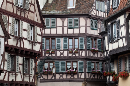 Half timbered houses of Colmar, Alsace, Franceの写真素材