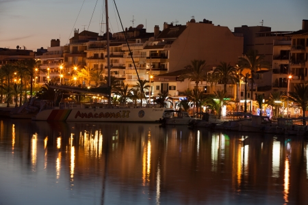 Alcudia marina at night. Majorca, Spainのeditorial素材