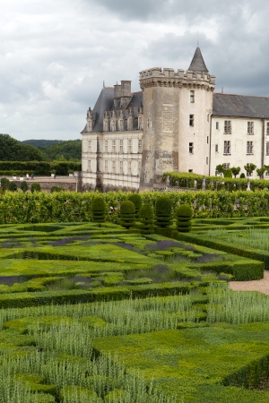 Gardens and Chateau de Villandry  in  Loire Valley in France のeditorial素材