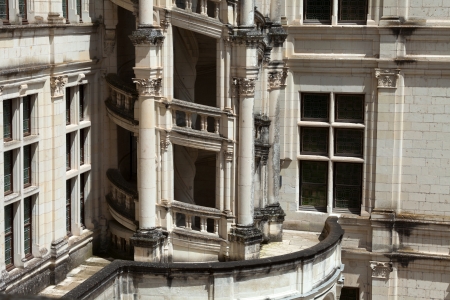 Spiral staircase in the Chambord castle, Loire Valley, Franceのeditorial素材