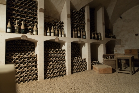 The cellar to the storage of wine in the castle Valencay. Loire Valley. France
