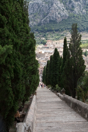 Calvary Steps at Pollensa, Mallorca, Spain の写真素材