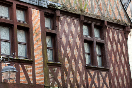Half-timbered house in Chinon, Vienne Valley, France のeditorial素材