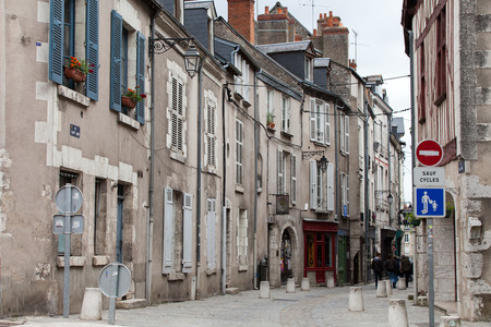 The picturesque street in Blois old town. Loire valley, France