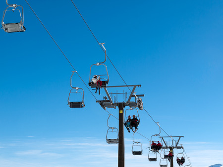 Skiing area in the Alps のeditorial素材
