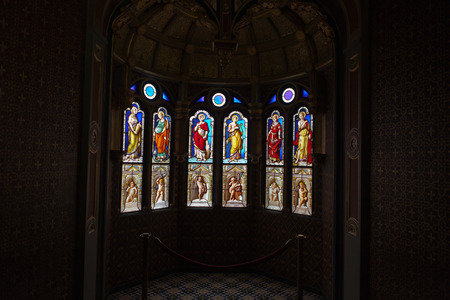 A stained glass from Blois Chateau, valley of Loire, France のeditorial素材