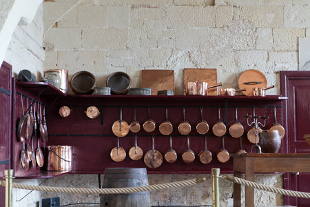 The kitchen in Valencay castle. Valley of Loire, France のeditorial素材