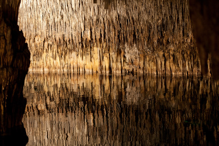 Caves of Drach with many stalagmites and stalactites. Majorca, Spain の写真素材