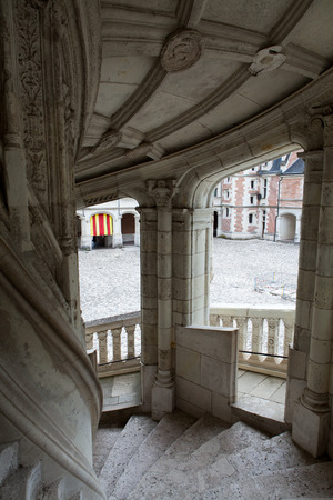 The Royal Chateau de Blois. Spiral staircase in the Francis I wingのeditorial素材