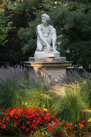 Paris - Luxembourg Gardens. Sculpture of Archidamas by Philippe Joseph Henri Lemaireのeditorial素材
