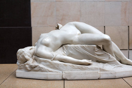 PARIS -SEPTEMBER 7, 2014: the museum D'Orsay in Paris, France. Musee d'Orsay has the largest collection of impressionist and post-impressionist paintings in the world.  Young Tarantine by Alexandre Schoenewerkのeditorial素材