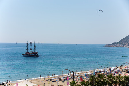 Alanya - the beach of Cleopatra .  Alanya is one of most popular seaside resorts in Turkeyのeditorial素材