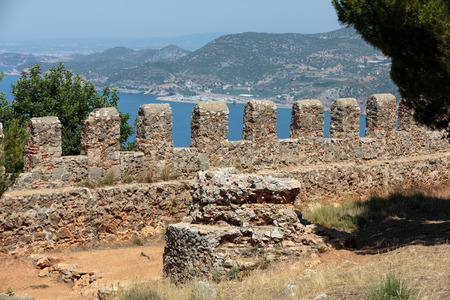 Ruins of Ottoman fortress in Alanya . Turkey.のeditorial素材