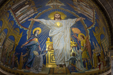 Interior view of Basilica of the Sacre Coeur on Montmartre, Paris, France