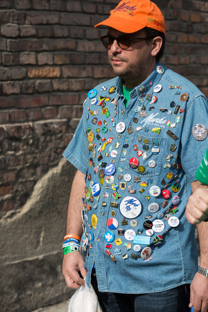 OSWIECIM, POLAND - APRIL 16, 2015:   International Holocaust Remembrance Day . Annually people from the all the world meets on the March of the Living in german Concentration Camp in Auschwitz Birkenau. Polandのeditorial素材