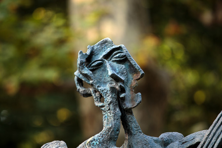 Le Poete ou Hommage a Paul Eluard by Ossip Zadkine, Luxembourg garden, Paris, Franceのeditorial素材