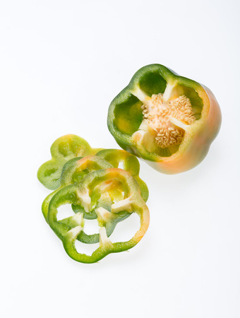 sweet pepper isolated on white backgroundの写真素材