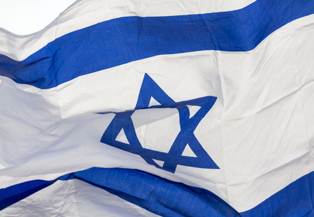 Flag of Israel. Close Up.