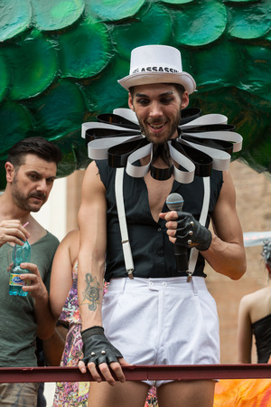 ROME, ITALY - JUNE 13, 2015: Rome hosts a popular Pride celebration - Rome Gay Pride on June 13, 2015.  Rome Gay Pride parade takes place on this day, drawing thousands of spectators and participantsのeditorial素材