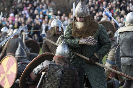 KRAKOW, POLAND - APR 7, 2015: Unidentified participants of Rekawka - Polish tradition, celebrated in Krakow on Tuesday after Easter. Currently has the character of festival historical reconstructionのeditorial素材
