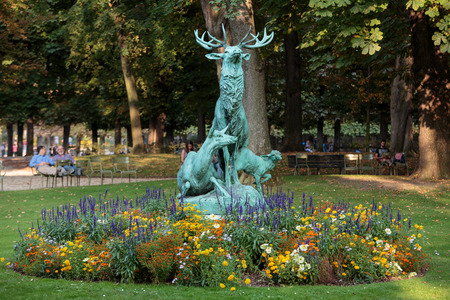 Statue of the deer in Luxembourg garden, Parisのeditorial素材