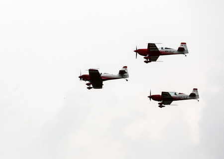 KRAKOW, POLAND - JUNE 29: Flying display and aerobatic show  in Malopolski Piknik Lotniczy (Air...