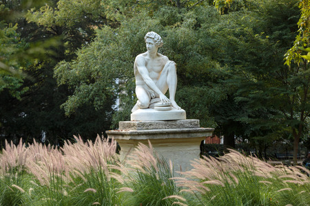 Paris - Luxembourg Gardens. Sculpture of Archidamas by Philippe Joseph Henri Lemaireのeditorial素材