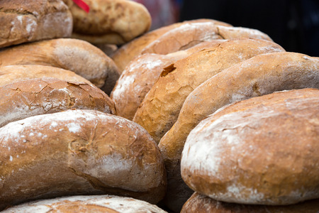 Close up of Freshly baked traditional breadの写真素材