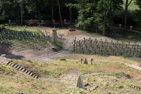 The old military cemetery form first world war in  Luzna Pustki- battle of Gorlice - Polandのeditorial素材