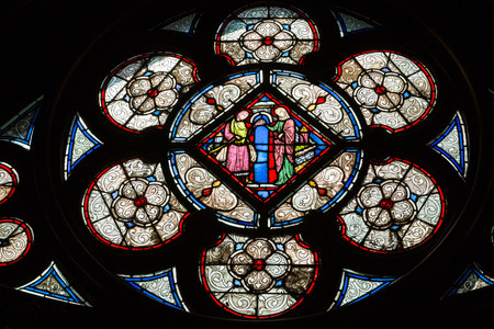 Paris - Interiors of the Sainte-Chapelle (Holy Chapel). The Sainte-Chapelle is a royal medieval...