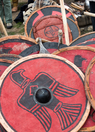 Cracow, Poland. Knight camp during the traditional Medieval festivalのeditorial素材