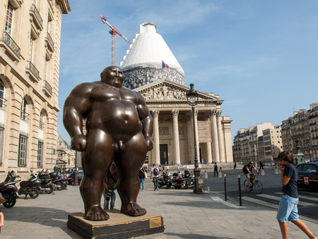 Paris - A mongolian statue in standing position by Shen Hong Biao, located near the Pantheonのeditorial素材