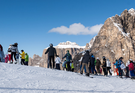 Dolomites Alps - overlooking the Sella group  in Val Gardena. Italyのeditorial素材