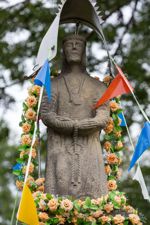 Old Wayside shrine in Mucharz near Cracow. Polandの写真素材
