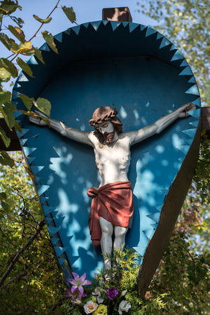 Old Wayside shrine in Wieliczka near Cracow. Polandの写真素材